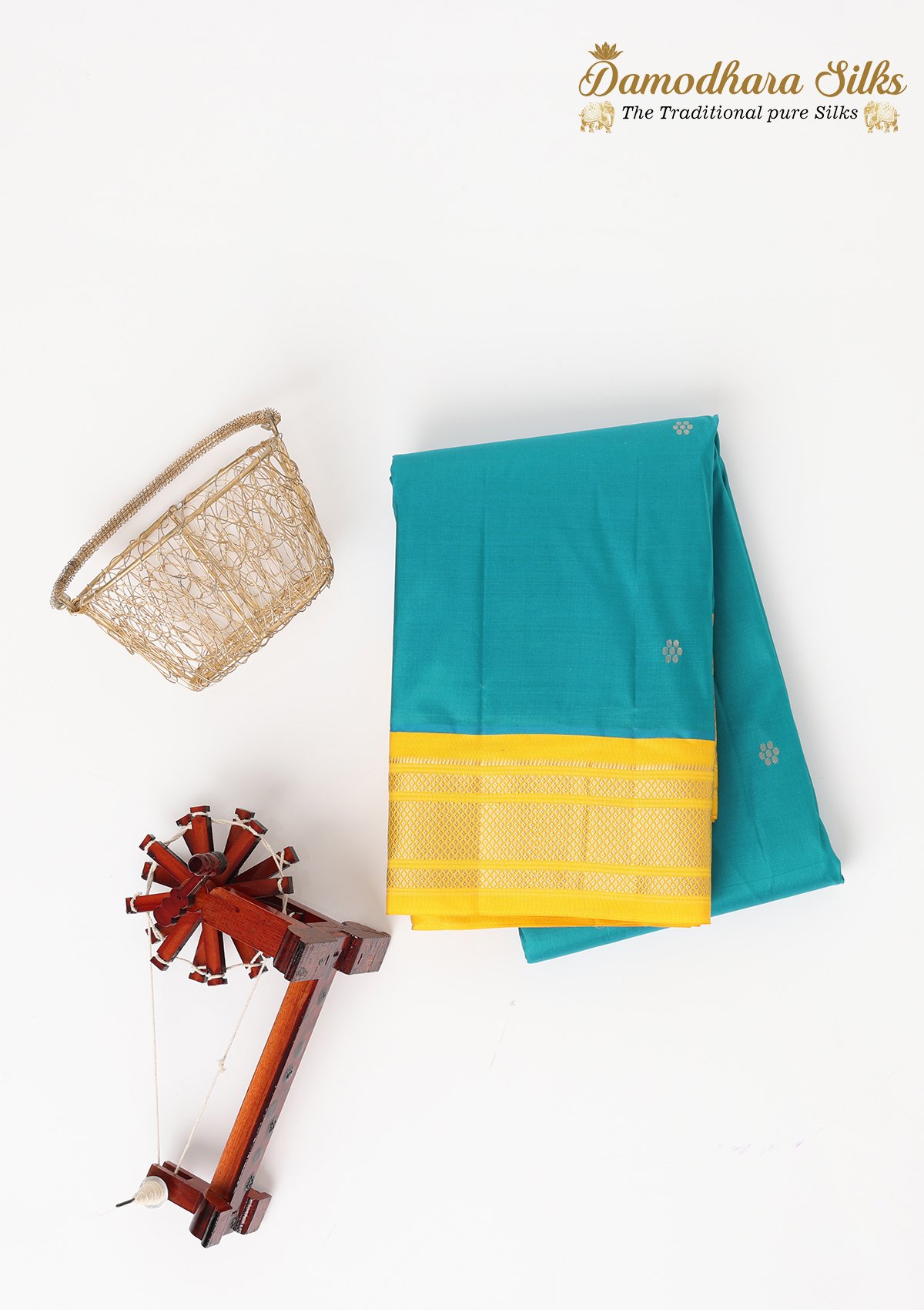 Sky Blue Green Paithani Border