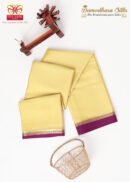 Light Gold Cream With Purple Mysore Silk Saree