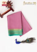Lavender With Rama Green Mysore Silk Saree