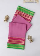 Lavender Pink Parrot Green Mysore Silk Saree