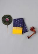 Navy Blue With Gold Peacock And Elephant Motif Kanchipuram Silk Saree