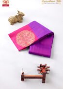 Dark Purple Pink Dual Tone Peacock Butta motif Kanchipuram Silk Saree