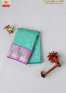 Light Rexona Rama With Purple Kanchipuram Silk Saree