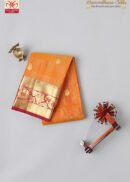 Mustard Chex Butta Motif Kanchipuram Silk Saree