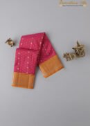 Red Pink With Mustard Kanchipuram Silk Saree