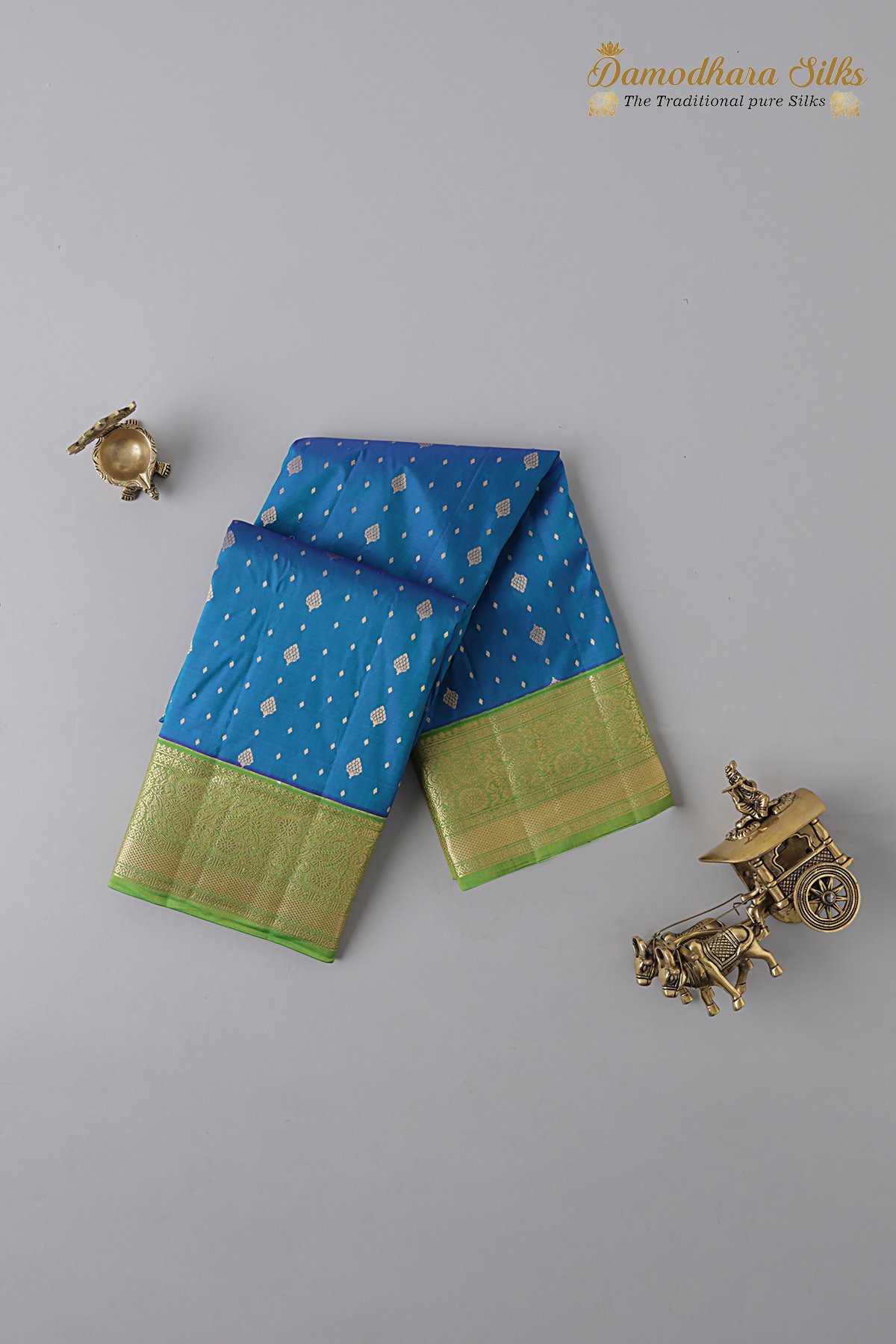 Violet Rama With Parrot Green Kanchipuram Silk Saree