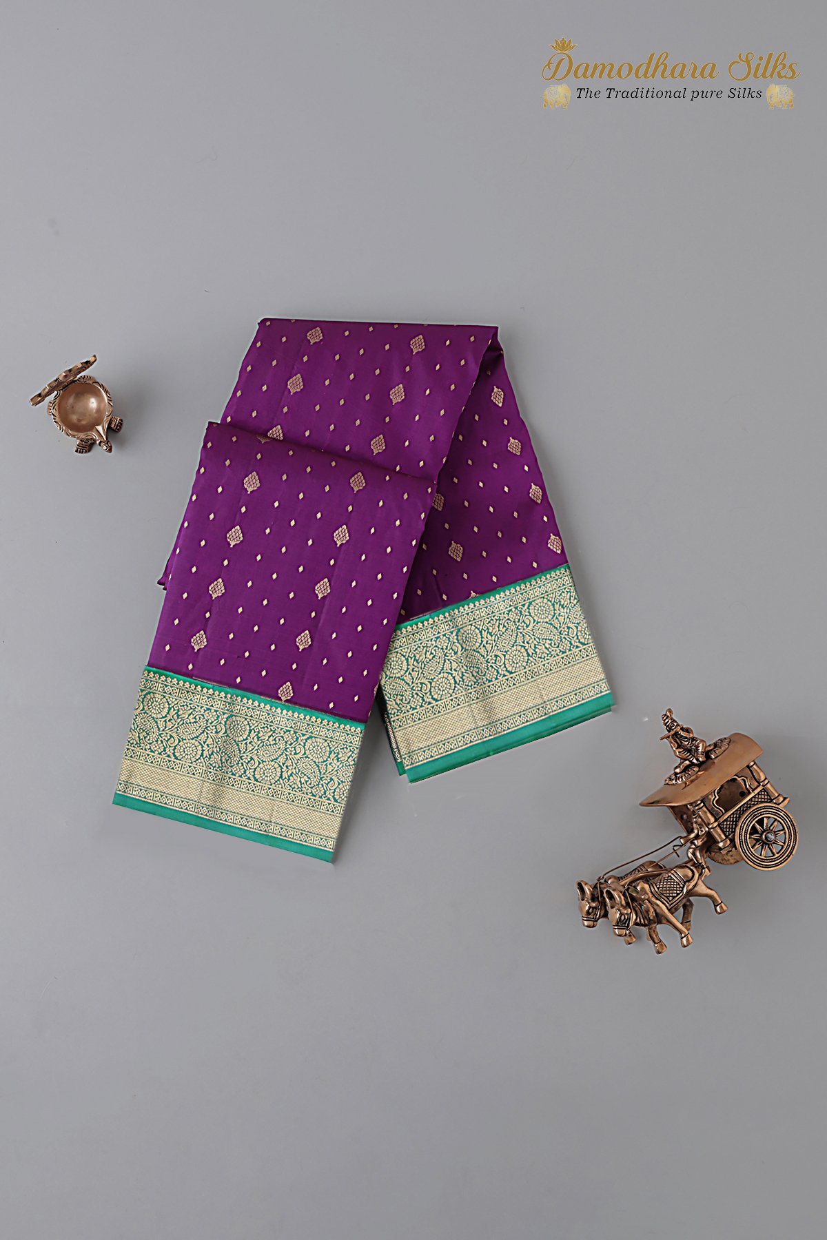 Magenta Green Blue Kanchipuram Silk Saree