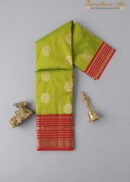 Parrot Green With Red Peacock Motif Kanchipuram Silk Saree