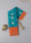 Rama Green With Orange Peacock Butta Motif Kanchipuram Silk Saree