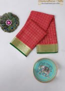 Dark Pink With Green Mysore Silk Saree