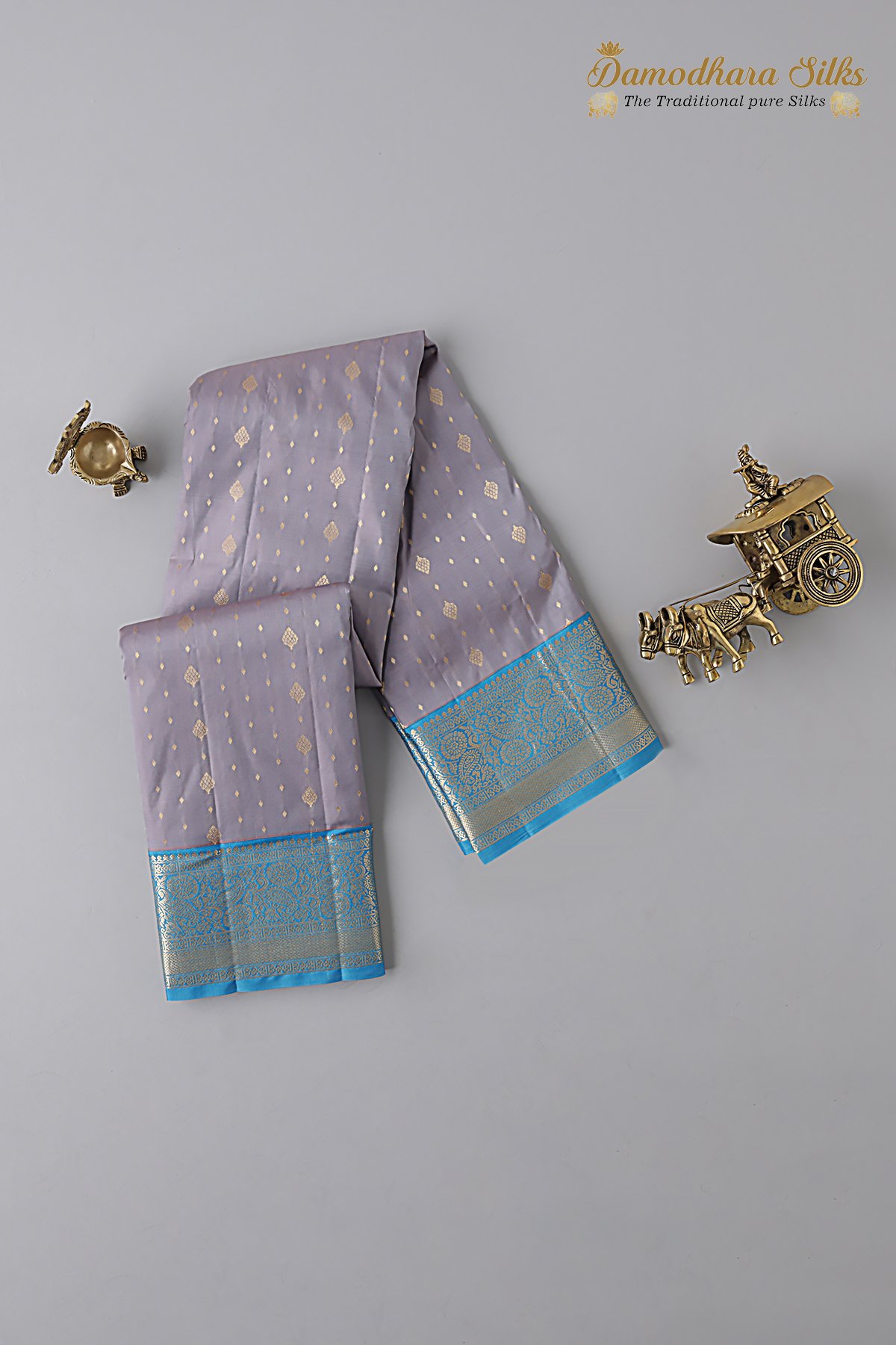 Silver Pastel Kanchipuram Silk Saree