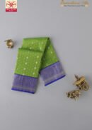 Olive Green With Violet Kanchipuram Silk Saree