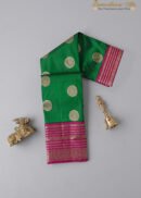 Green With Pink Peacock Motif Kanchipuram Silk Saree
