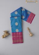 Violet Green With Pink Peacock Motif Kanchipuram Silk Saree